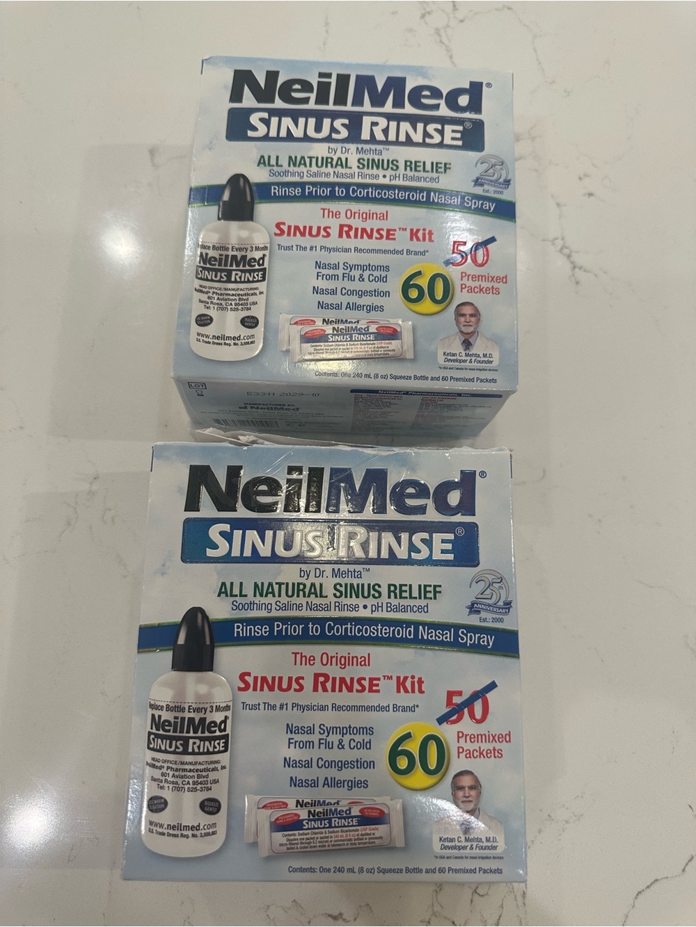Set of 2. Sinus Rinse Kit, White